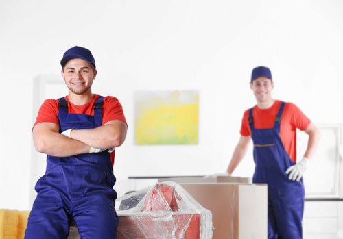 Removal van and packed boxes for a Reading home move