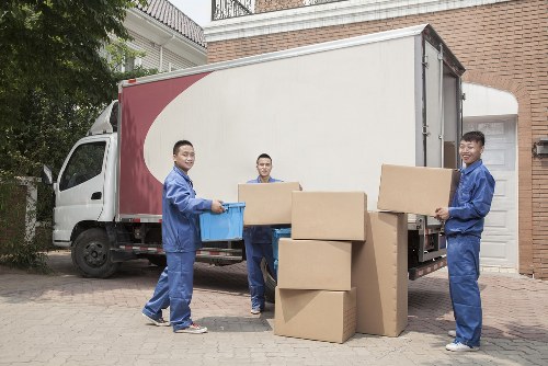 Moving van and boxes for a home removals service in Reading