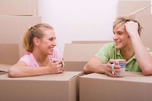Packed boxes and furniture ready for a Reading relocation