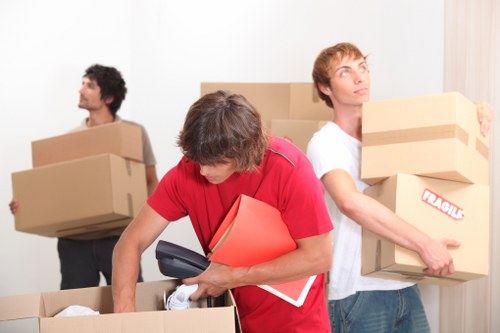 Residential house move in Reading with packed boxes