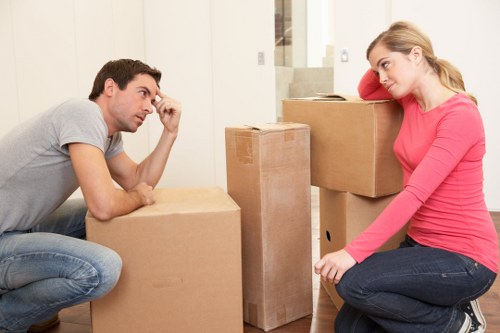 Local business move preparation checklist and labelled boxes